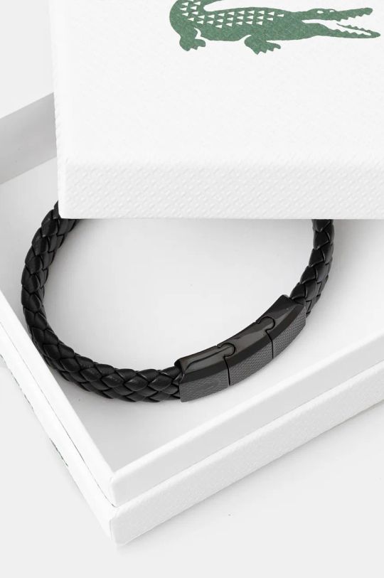 Lacoste bracciale in pelle nero 2040285