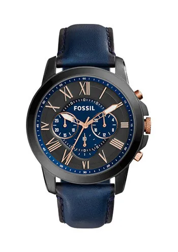 μπλε Fossil - Ρολόι FS5061 Ανδρικά