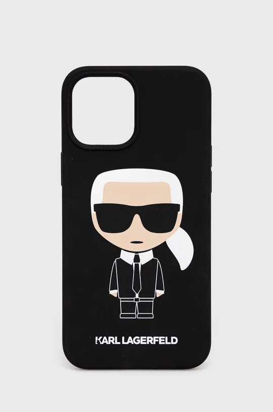 czarny Karl Lagerfeld Etui na telefon iPhone 12 Pro Max KLHCP12LSLFKBK Unisex