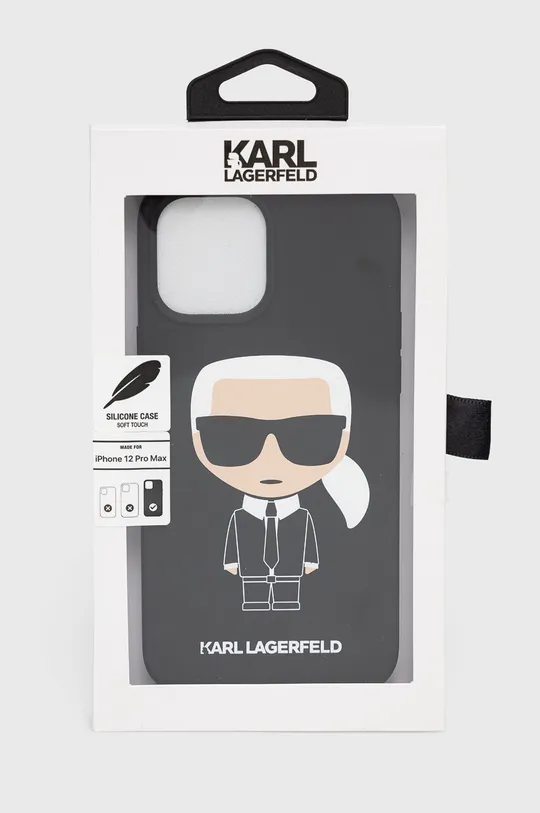 Karl Lagerfeld Etui na telefon iPhone 12 Pro Max KLHCP12LSLFKBK Materiał syntetyczny