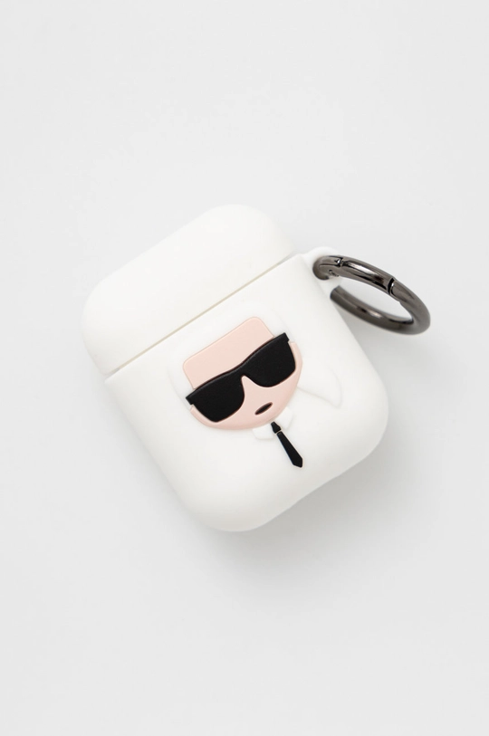 biały Karl Lagerfeld Pokrowiec na Airpods KLACCSILKHWH Unisex