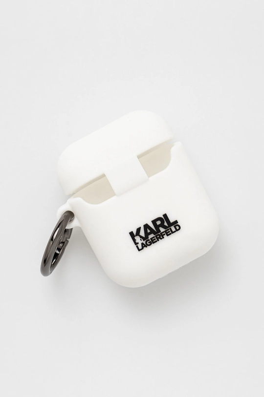 Karl Lagerfeld Pokrowiec na Airpods KLACCSILKHWH biały