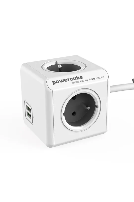 szary PowerCube rozgałęźnik modułowy PowerCube Extended USB 1,5 m GREY Unisex
