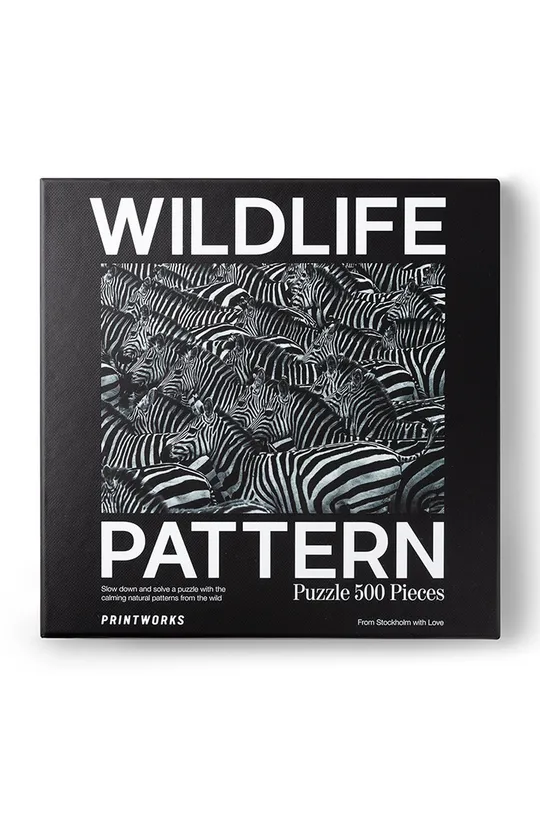 fekete Printworks - Puzzle Wildlife Zebra 500 elementów Uniszex
