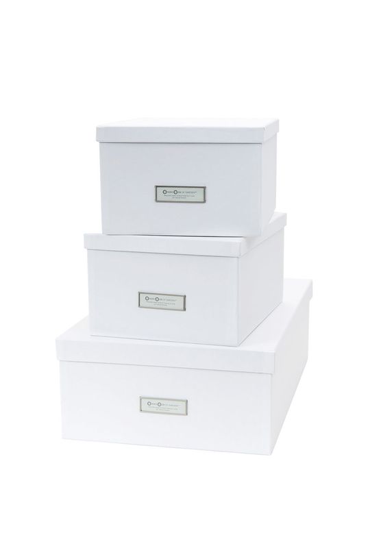 Bigso Box of Sweden - sada úložných boxů Inge (3-pack) bílá