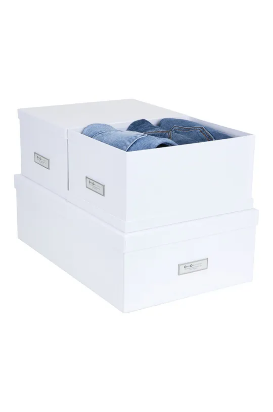 biały Bigso Box of Sweden zestaw pudełek do przechowywania Inge (3-pack)