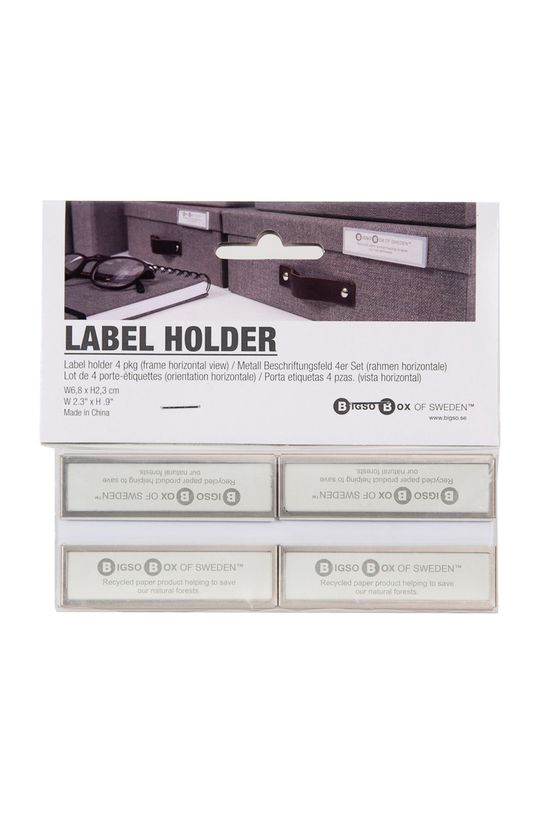 Bigso Box of Sweden набір горизонтальних етикеток (4-pack) сірий