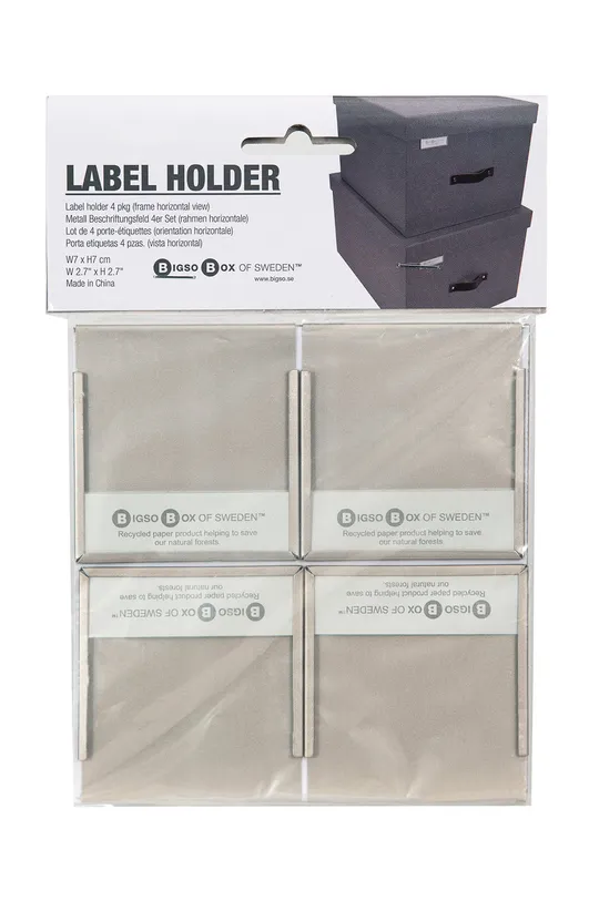 Bigso Box of Sweden sett etichette (4-pack) grigio