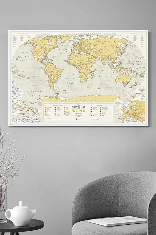 κίτρινο 1DEA.me χάρτης-ξυστό Travel Map