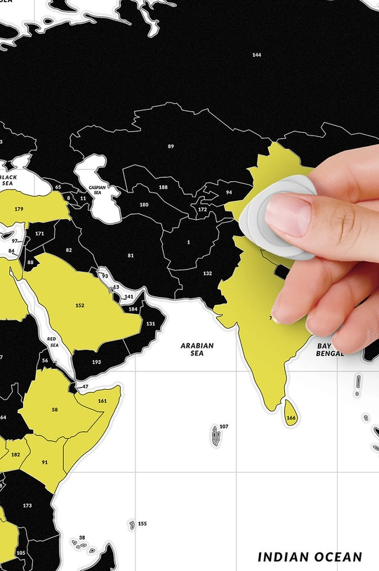 biela 1DEA.me Stieracia mapa Travel Map - Glow World