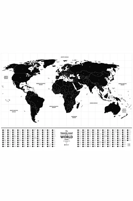 1DEA.me mapa-zdrapka świecąca w ciemności Travel Map-Glow World Unisex