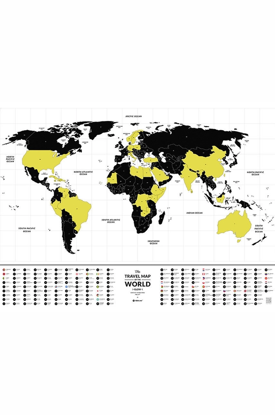 1DEA.me Stieracia mapa Travel Map - Glow World