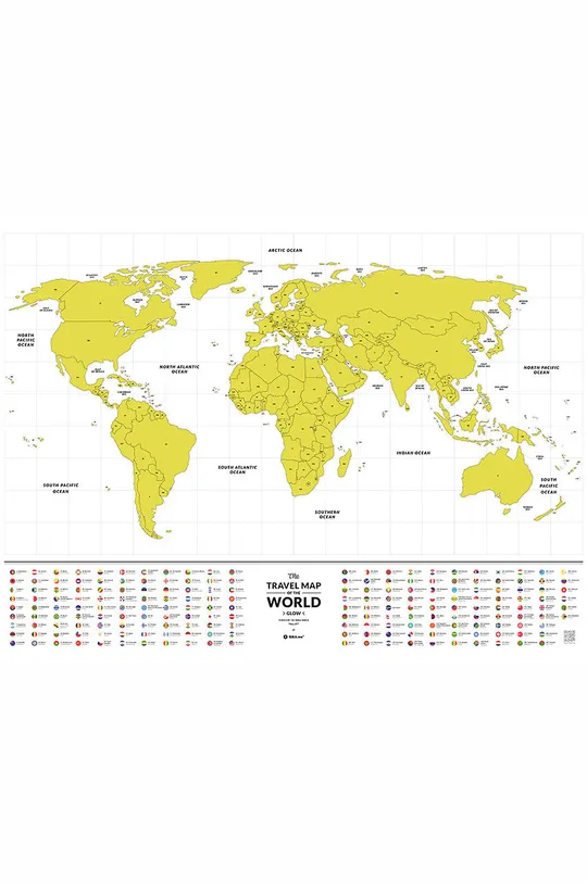1DEA.me χάρτης-ξυστό Travel Map - Glow World