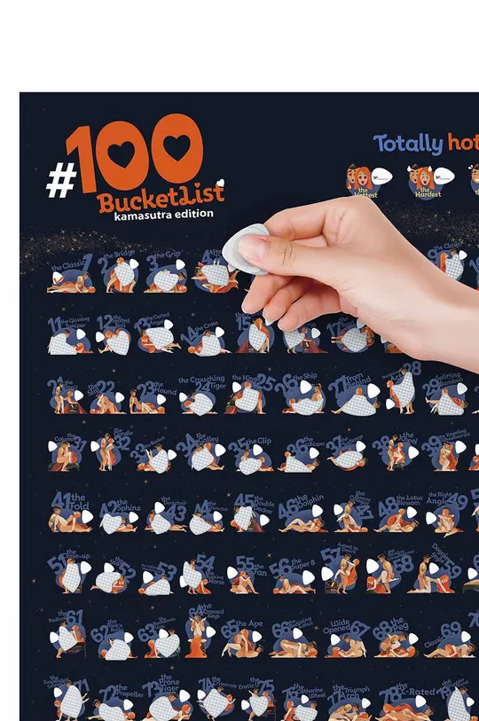 σκούρο μπλε 1DEA.me Αφίσα με ξυστό #100 BUCKETLIST KAMASUTRA EDITION