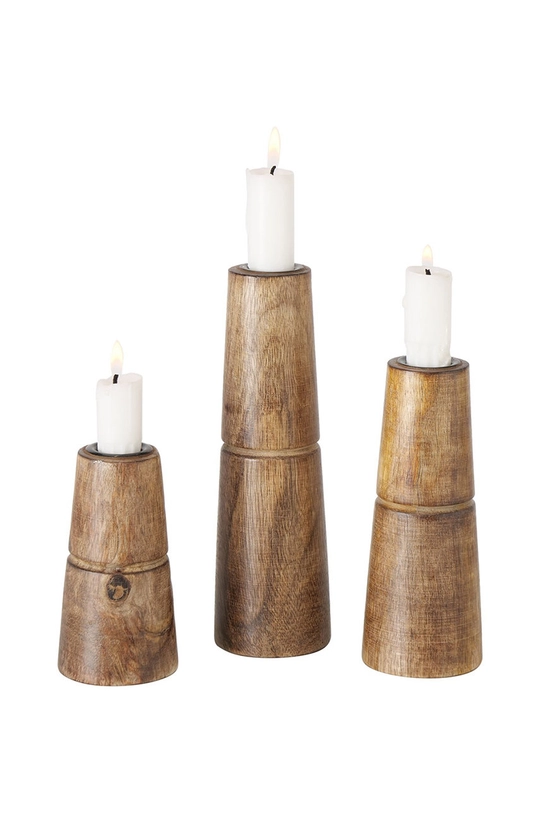 brązowy Boltze zestaw świeczników Hotou (3-pack) Unisex