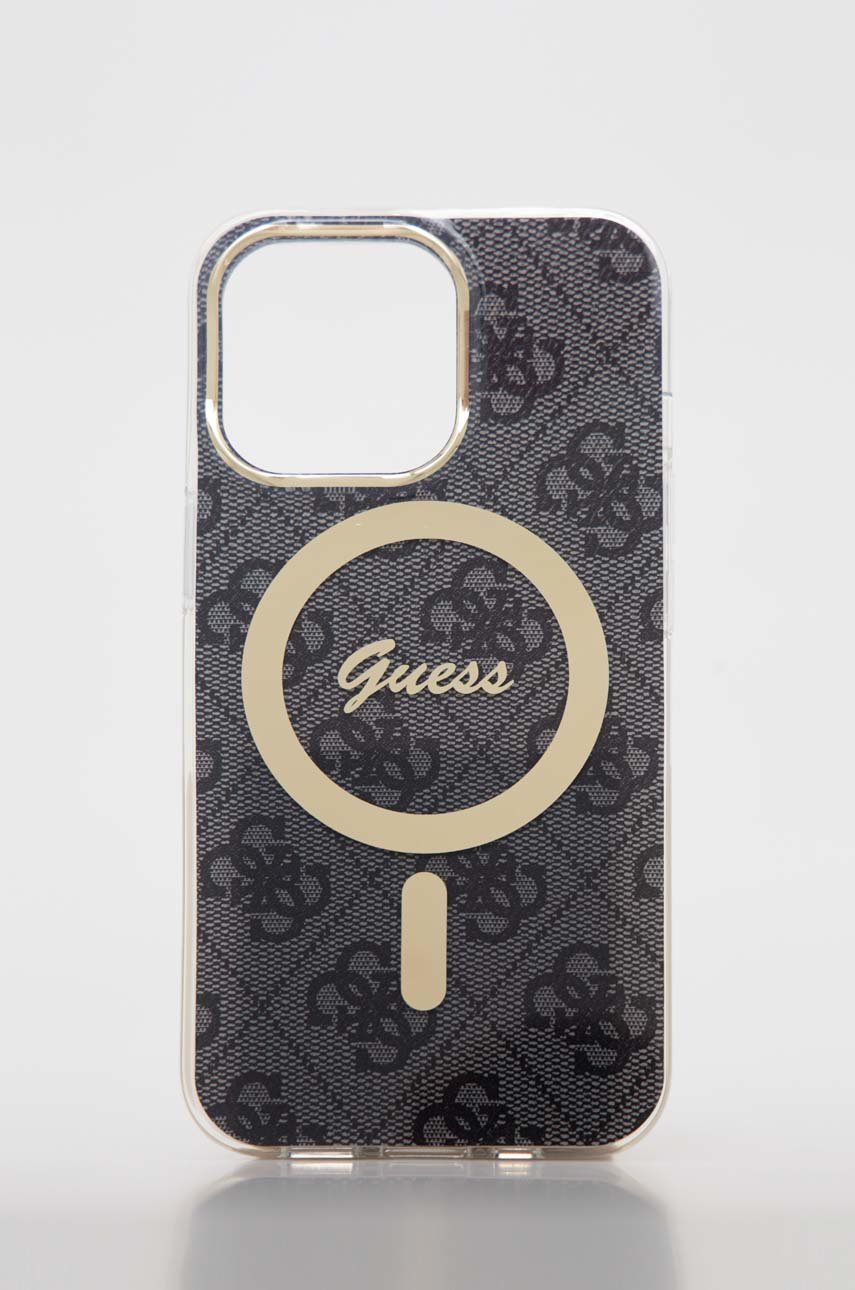 czarny Guess etui na telefon i ładowarka iPhone 13 Pro Unisex
