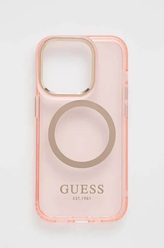 różowy Guess etui na telefon iPhone 14 Pro 6,1