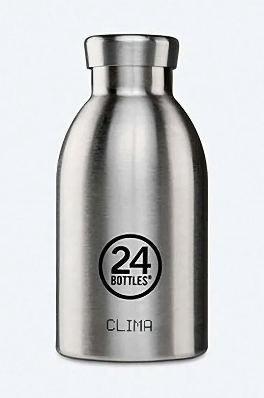 srebrny 24bottles butelka termiczna Clima 330 Steel Unisex