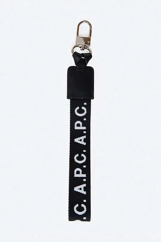 чёрный Брелок A.P.C. Porte-Clefs Logo Unisex
