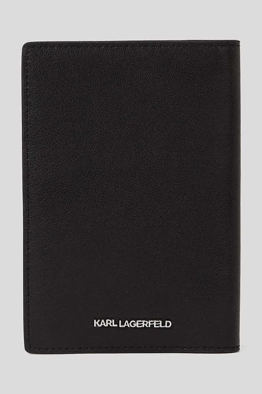 Karl Lagerfeld etui na karty skórzane czarny