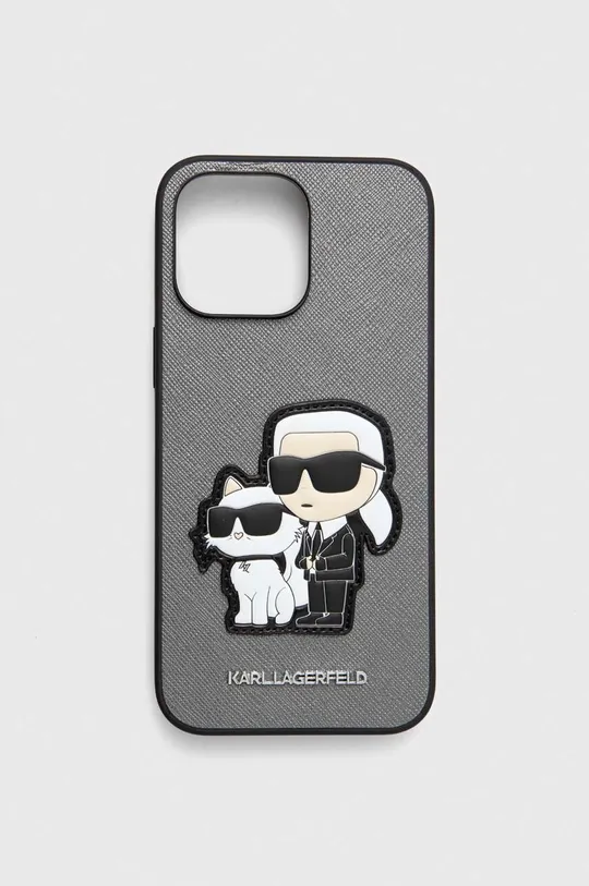 srebrny Karl Lagerfeld etui na telefon iPhone 14 Pro Max 6.7