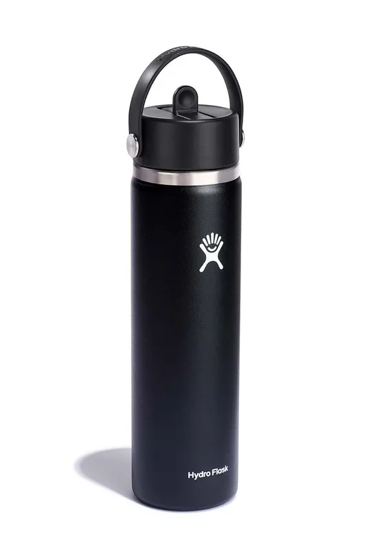 Θερμικό μπουκάλι Hydro Flask Wide Flex Straw Cap 24 OZ μαύρο