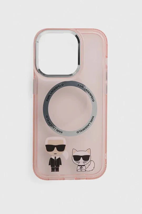 rózsaszín Karl Lagerfeld telefon tok iPhone 14 Pro 6,1