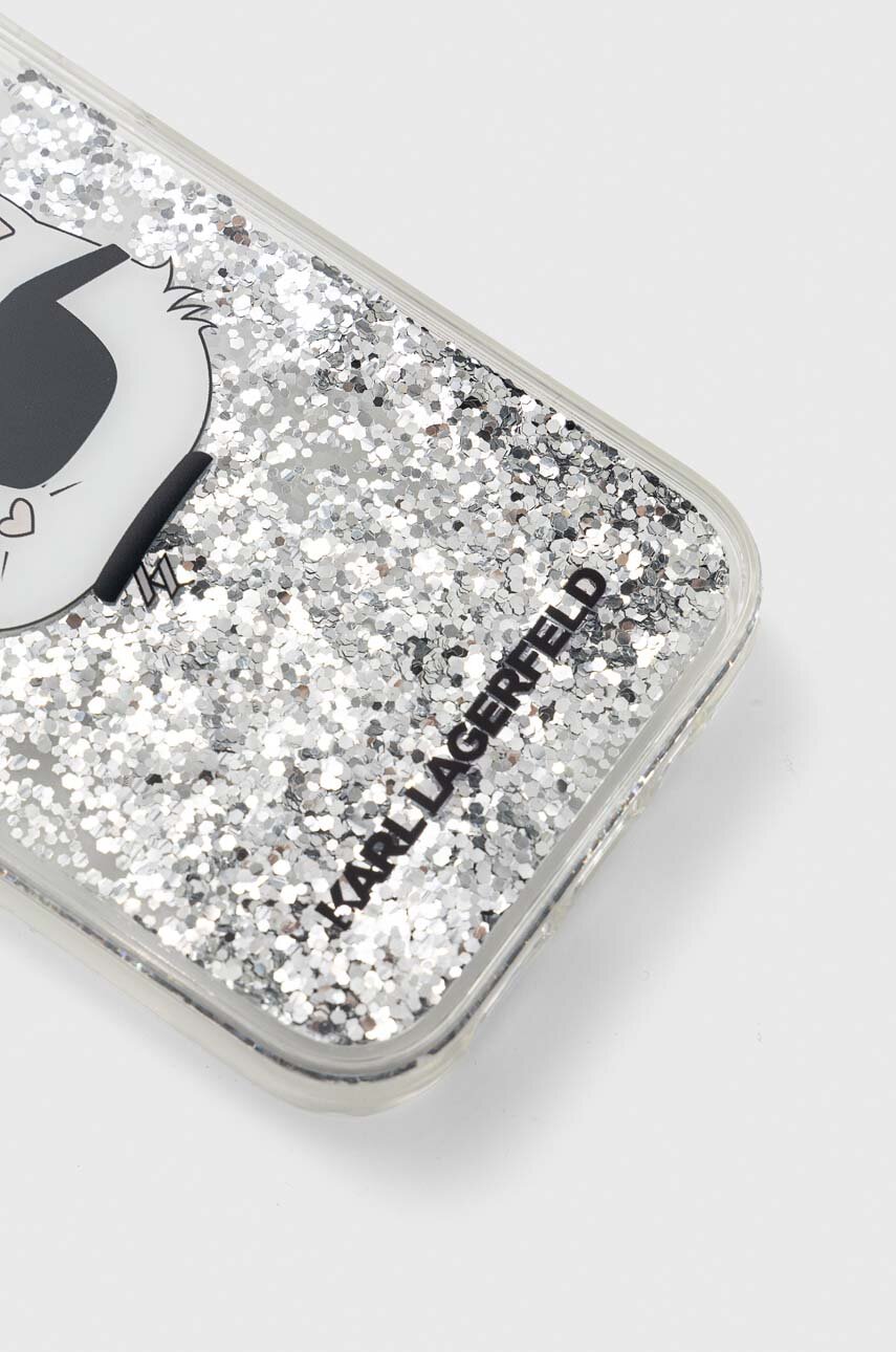 Karl Lagerfeld KLHCP14XLGMMSV3 - Custodia rigida per iPhone 14 Pro Max 6,7, colore: Argento/Argento