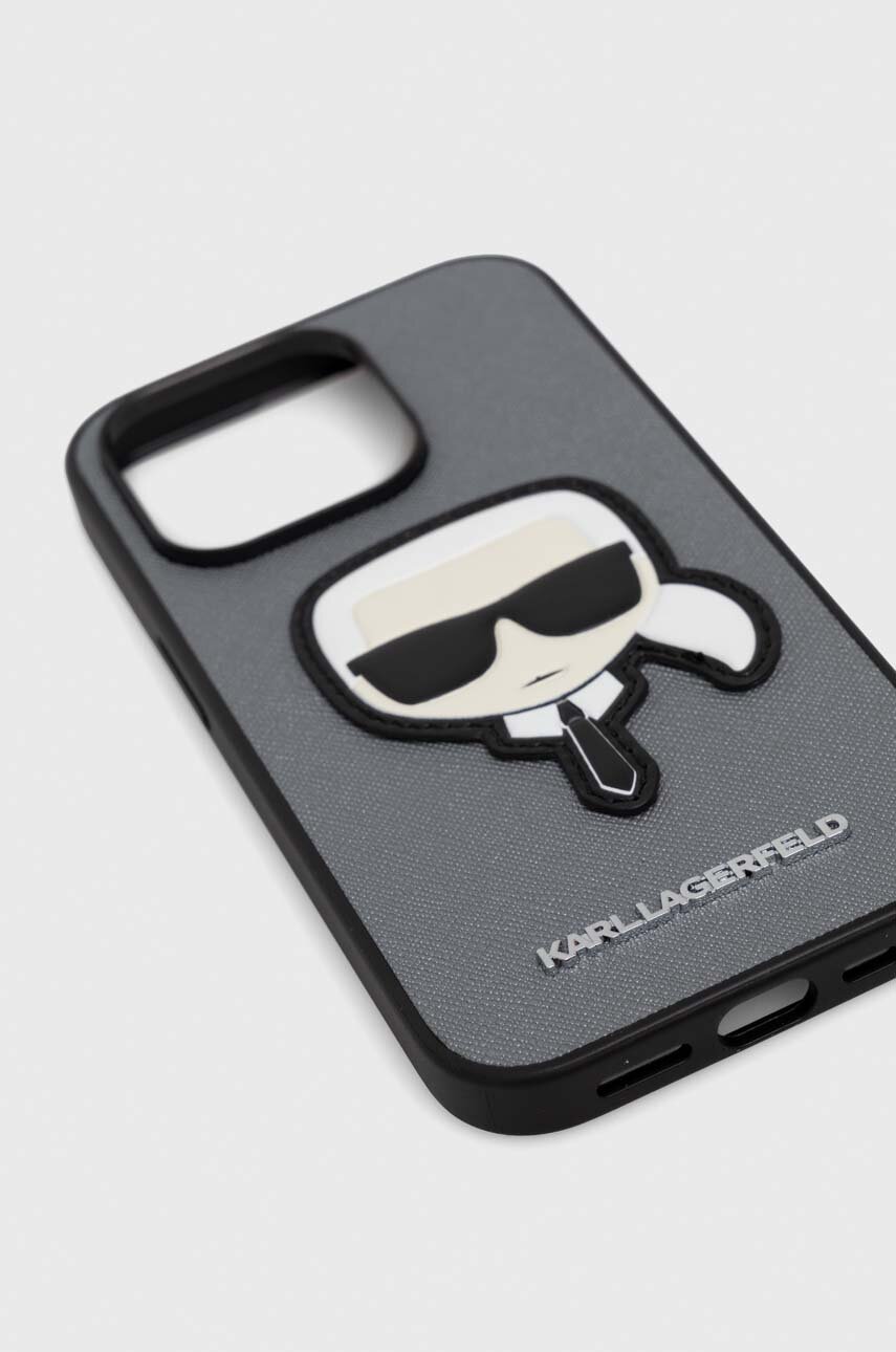 Custodia Rigida Karl Lagerfeld Per IPhone 14 Pro 6,1" - Glitter Liquidi Con Choupette, Colore Argento - 3