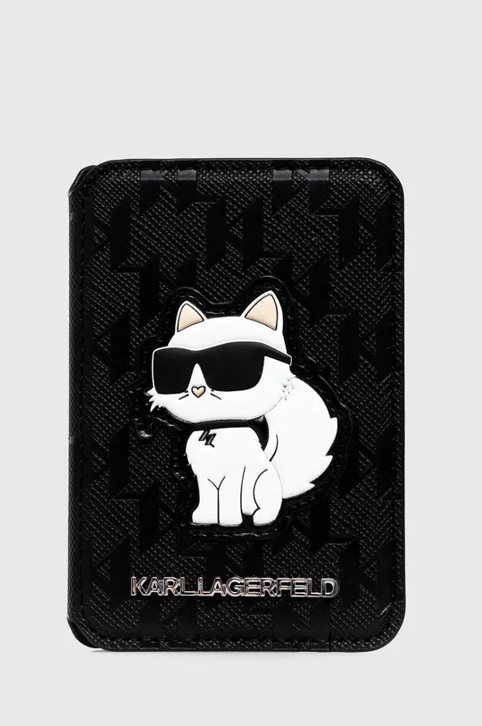 czarny Karl Lagerfeld magnetyczne etui na karty Unisex