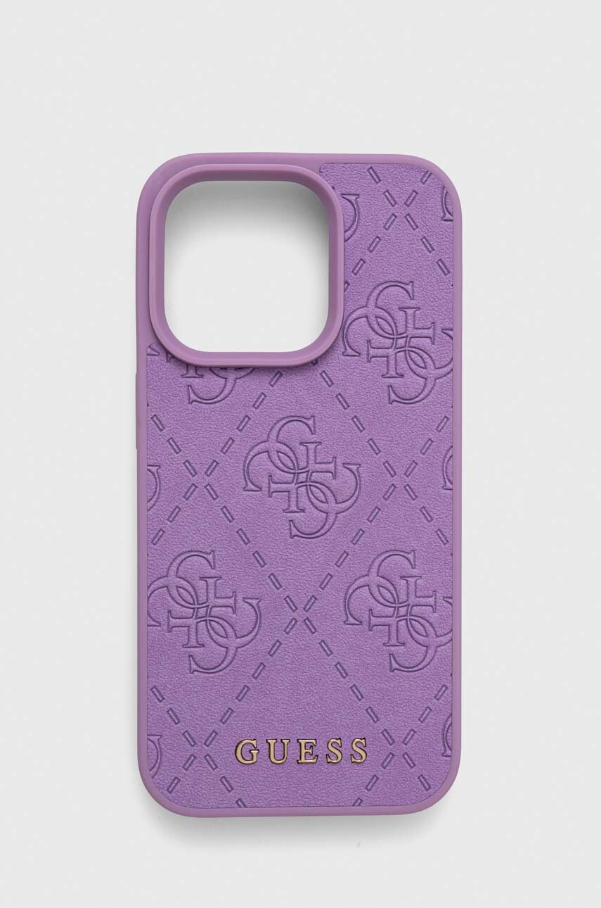 fialová Puzdro na mobil Guess iPhone 15 Pro 6.1 Unisex