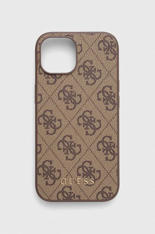 brązowy Guess etui na telefon iPhone 15 6.1 Unisex