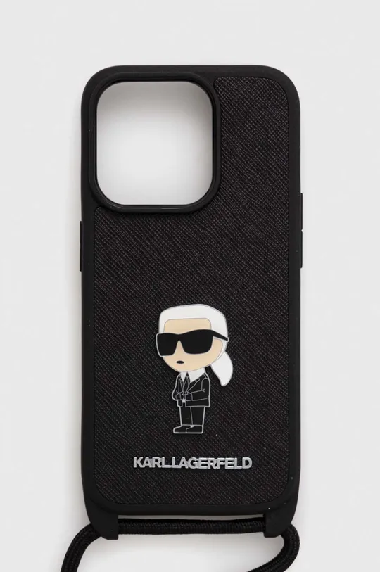 nero Karl Lagerfeld custodia per telefono iPhone 15 Pro 6.1 Unisex