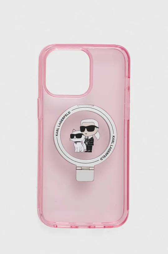 różowy Karl Lagerfeld etui na telefon iPhone 15 Pro Max 6.7 Unisex