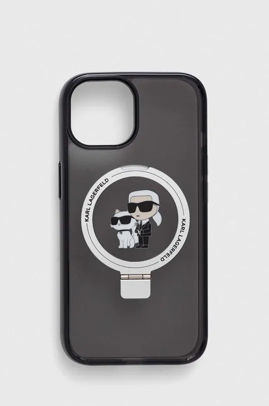 czarny Karl Lagerfeld etui na telefon iPhone 15 6.1 Unisex