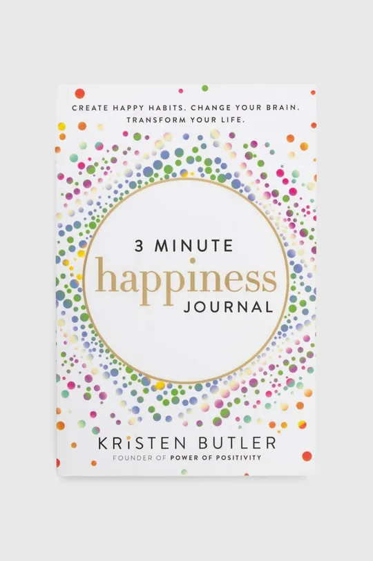 multicolor książka 3 Minute Happiness Journal by Kristen Butler, English Unisex