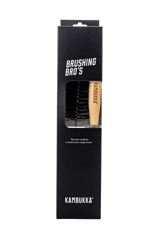 czarny Kambukka szczotka do czyszczenia butelek Brushing Bro’s. 2-pack