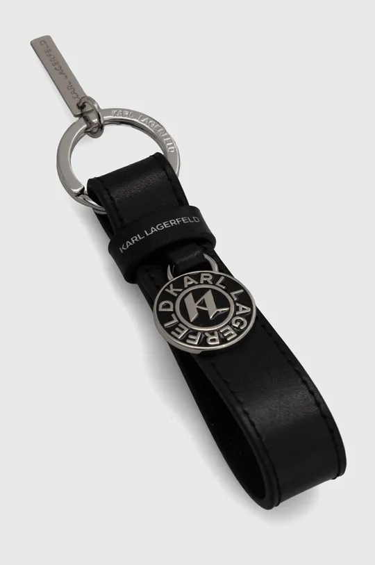 Usnjen obesek za ključe Karl Lagerfeld črna