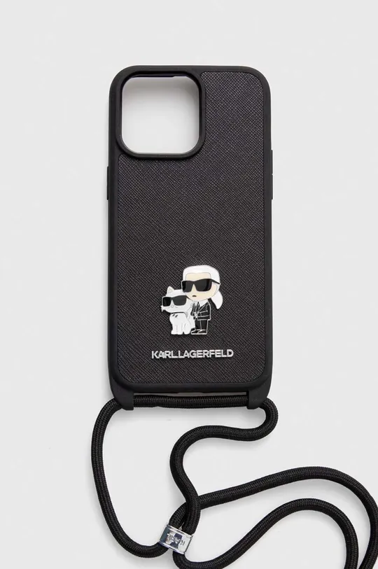 fekete Karl Lagerfeld telefon tok iPhone 15 Pro Max 6.7