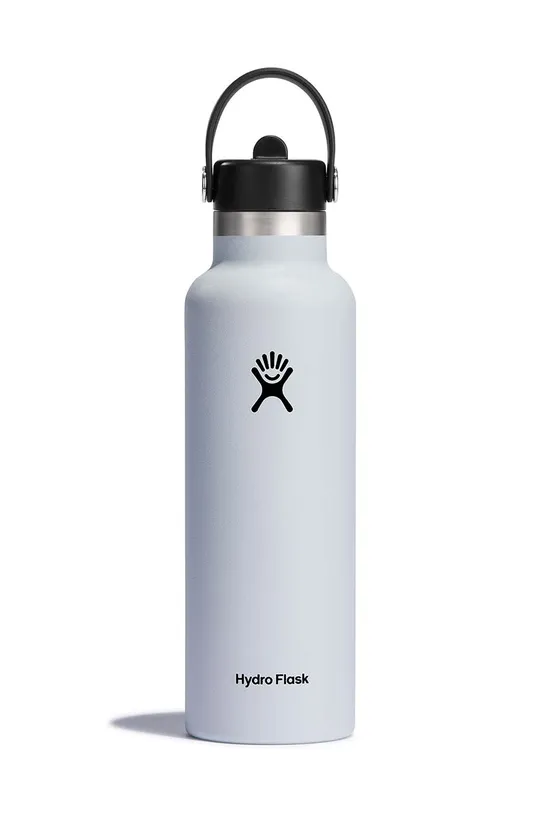 λευκό Θερμικό μπουκάλι Hydro Flask 21 Oz Standard Flex Straw Cap White Unisex