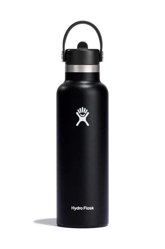 μαύρο Θερμικό μπουκάλι Hydro Flask 21 Oz Standard Flex Straw Cap Black Unisex