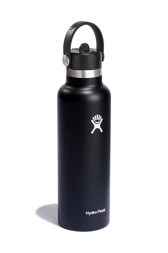 Термічна пляшка Hydro Flask 21 Oz Standard Flex Straw Cap Black чорний