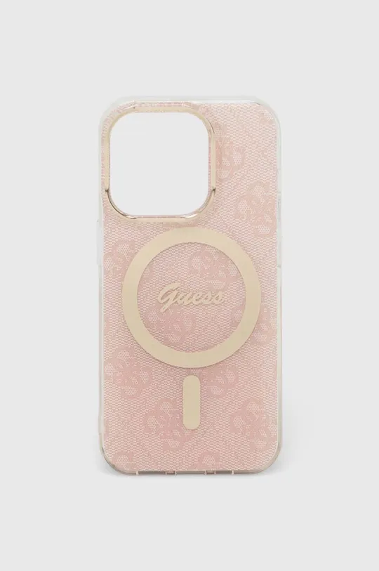 rózsaszín Guess telefon tok iPhone 15 Pro 6.1
