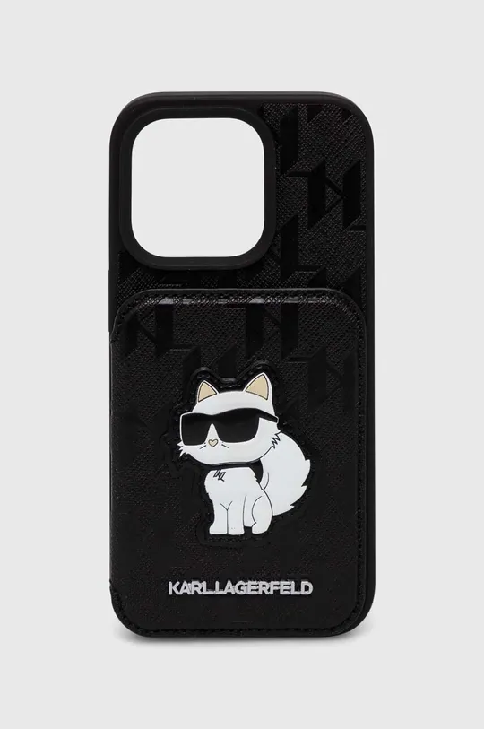 nero Karl Lagerfeld custodia per telefono iPhone 15 Pro 6.1