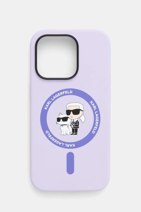 Karl Lagerfeld etui na telefon iPhone 14 Pro 6.1 na telefon fioletowy KLHMP14LSCMKCRHU