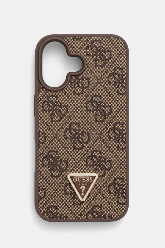 Guess etui na telefon iPhone 16 6.1 na telefon brązowy GUHCP16SP4TDPW