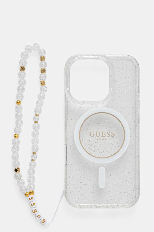 Guess etui na telefon iPhone 16 Pro 6.3 na telefon transparentny GUHMP16LHGCRELST