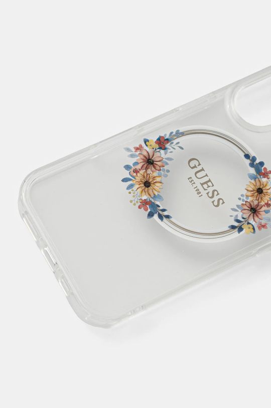 Guess etui na telefon iPhone 16 6.1 GUHMP16SHFWFCT transparentny AA00