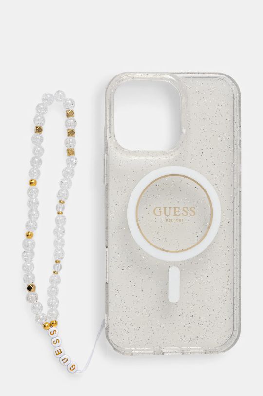 Guess etui na telefon iPhone 16 Pro Max 6.9 na telefon transparentny GUHMP16XHGCRELST