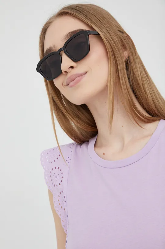 fialová Bavlnené tričko Vero Moda